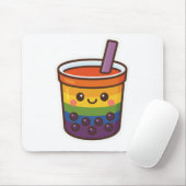 Rainbow Bubble Tea LGBTQ+ Pride Muismat (Met muis)