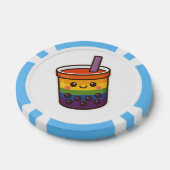 Rainbow Bubble Tea LGBTQ+ Pride Poker Chips (Enkel)