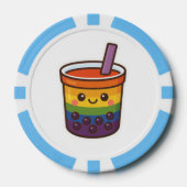 Rainbow Bubble Tea LGBTQ+ Pride Poker Chips (Voorkant)