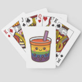 Rainbow Bubble Tea LGBTQ+ Pride Pokerkaarten (Achterkant)
