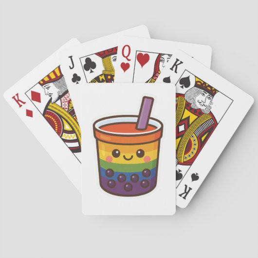 Rainbow Bubble Tea LGBTQ+ Pride Pokerkaarten (Achterkant)
