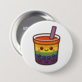 Rainbow Bubble Tea LGBTQ+ Pride Ronde Button 7,6 Cm (Voorkant /achterkant)