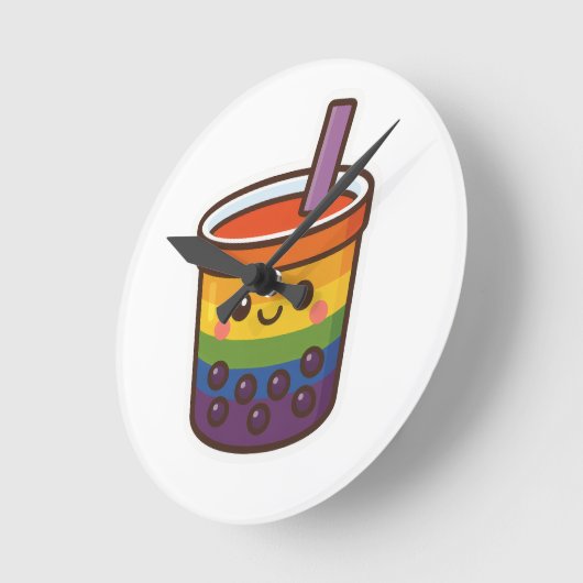 Rainbow Bubble Tea LGBTQ+ Pride Ronde Klok (Hoek)
