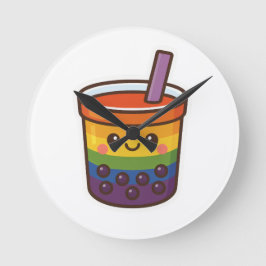 Rainbow Bubble Tea LGBTQ+ Pride Ronde Klok