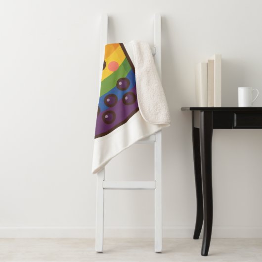 Rainbow Bubble Tea LGBTQ+ Pride Sherpa Deken (In situ)