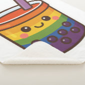 Rainbow Bubble Tea LGBTQ+ Pride Sherpa Deken (3/4)