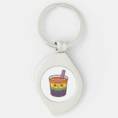 Rainbow Bubble Tea LGBTQ+ Pride Sleutelhanger (Voorkant)