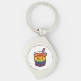Rainbow Bubble Tea LGBTQ+ Pride Sleutelhanger