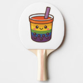 Rainbow Bubble Tea LGBTQ+ Pride Tafeltennisbatje (Voorkant)