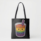 Rainbow Bubble Tea LGBTQ+ Pride Tote Bag (Voorkant)