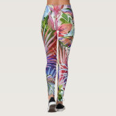 Rainbow Bubble Waves – Kleurrijk Abstract Patroon Leggings (Achterkant)