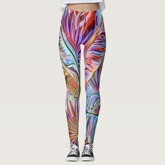 Rainbow Bubble Waves – Kleurrijk Abstract Patroon Leggings (Voorkant)