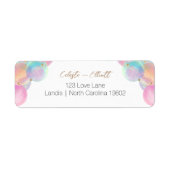 Rainbow Bubbles Baby shower Retouradres Etiket (Voorkant)