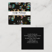 Rainbow Bubbles Huishouden en Maid Services Vierkante Visitekaartje (Voorkant / Achterkant)