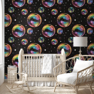 Rainbow Bubbles Naadloze Rustieke Patronen Behang