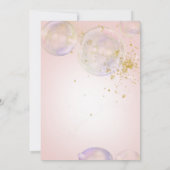 Rainbow Bubbles Ready to Pop Girl Baby shower Roze Kaart (Achterkant)