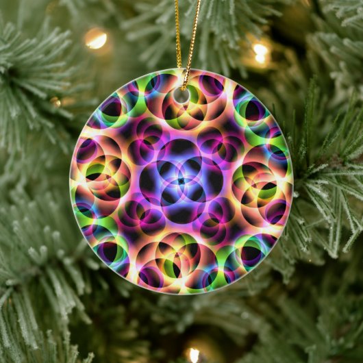 Rainbow Bubbles Twee Keramisch Ornament (Boom)