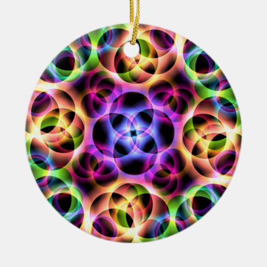 Rainbow Bubbles Twee Keramisch Ornament (Voorkant)