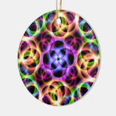 Rainbow Bubbles Twee Keramisch Ornament (Links)