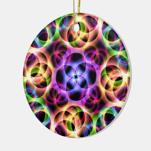 Rainbow Bubbles Twee Keramisch Ornament (Links)