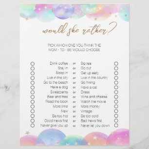 Rainbow Bubbles Tweezijdige Bingo Baby shower Spel