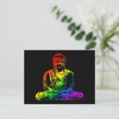 Rainbow Buddha-standbeeld Briefkaart (Staand voorkant)