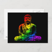 Rainbow Buddha-standbeeld Briefkaart (Voorkant / Achterkant)