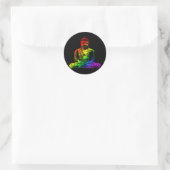 Rainbow Buddha-standbeeld Ronde Sticker (Tas)