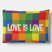 Rainbow Buffalo Check Pride Plaid Kleurrijk Groot Etui (Voorkant)