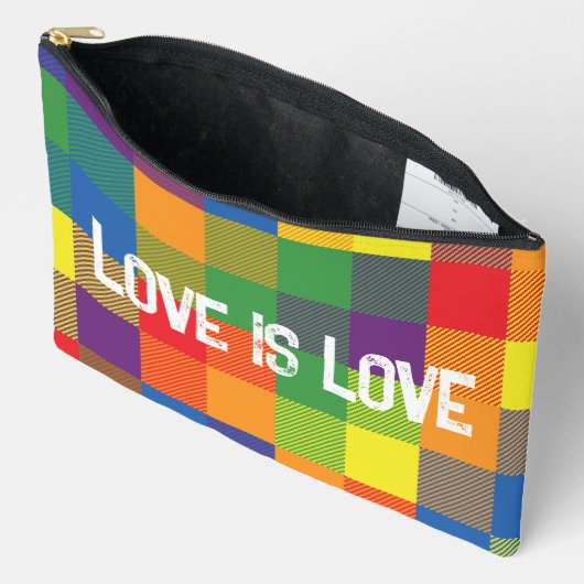 Rainbow Buffalo Check Pride Plaid Kleurrijk Groot Etui (Open)