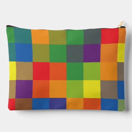 Rainbow Buffalo Check Pride Plaid Kleurrijk Groot Etui (Achterkant)