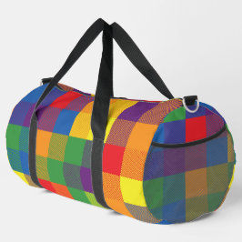 Rainbow Buffalo Check Pride Plaid Kleurrijk Groot Plunjezak