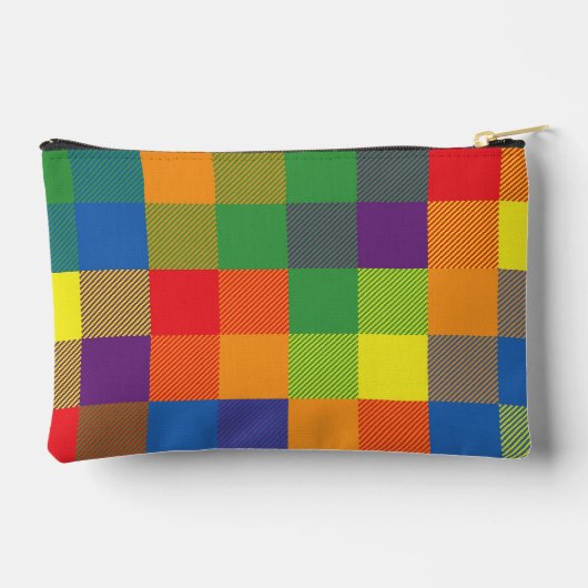 Rainbow Buffalo Check Pride Plaid Kleurrijk Klein Etui (Achterkant)