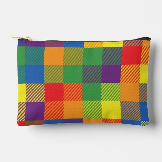 Rainbow Buffalo Check Pride Plaid Kleurrijk Klein Etui (Voorkant)