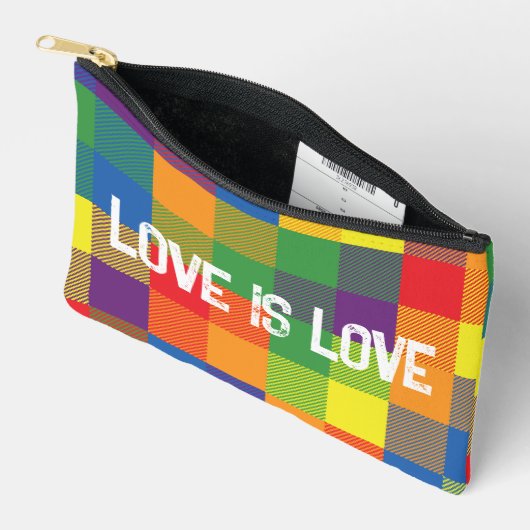 Rainbow Buffalo Check Pride Plaid Kleurrijk Klein Etui (Open)