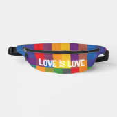 Rainbow Buffalo Check Pride Plaid Kleurrijke Liefd Heuptasje (Voorkant)