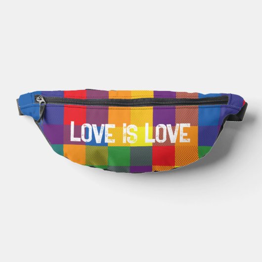 Rainbow Buffalo Check Pride Plaid Kleurrijke Liefd Heuptasje (Liggend)