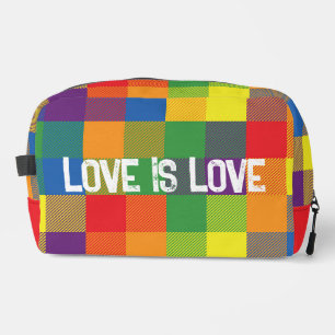 Rainbow Buffalo Check Pride Plaid Kleurrijke Liefd Toilettasje