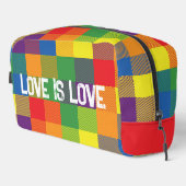 Rainbow Buffalo Check Pride Plaid Kleurrijke Liefd Toilettasje (Rechterhoek)