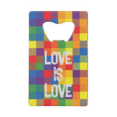 Rainbow Buffalo Check Pride Plaid Personaliseer Creditkaart Flessenopener (Voorkant)