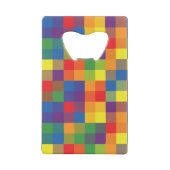 Rainbow Buffalo Check Pride Plaid Personaliseer Creditkaart Flessenopener (Achterkant)