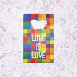 Rainbow Buffalo Check Pride Plaid Personaliseer Creditkaart Flessenopener