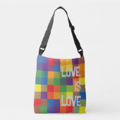 Rainbow Buffalo Check Pride Plaid Personaliseer Crossbody Tas (Voorkant)