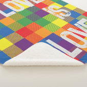 Rainbow Buffalo Check Pride Plaid Personaliseer Sherpa Deken (3/4)