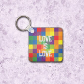 Rainbow Buffalo Check Pride Plaid Personaliseer Sleutelhanger