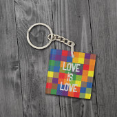 Rainbow Buffalo Check Pride Plaid Personaliseer Sleutelhanger