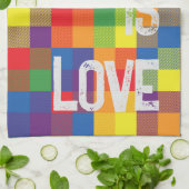 Rainbow Buffalo Check Pride Plaid Personaliseer Theedoek (Gevouwen)