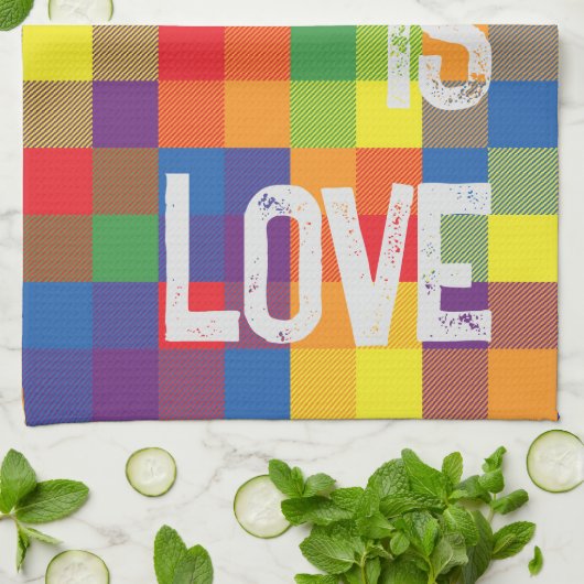 Rainbow Buffalo Check Pride Plaid Personaliseer Theedoek (Gevouwen)