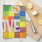 Rainbow Buffalo Check Pride Plaid Personaliseer Theedoek (Quarter Fold)