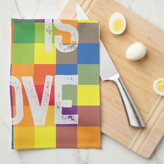 Rainbow Buffalo Check Pride Plaid Personaliseer Theedoek (Quarter Fold)